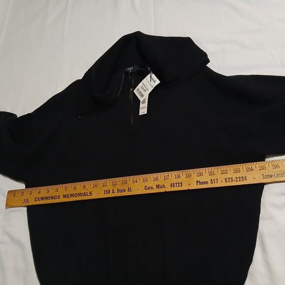 NWT Tahari Women's Medium Black Long-Sleeved Zip-Cowl-Neck Heavyweight Shirt - Picture 9 of 15